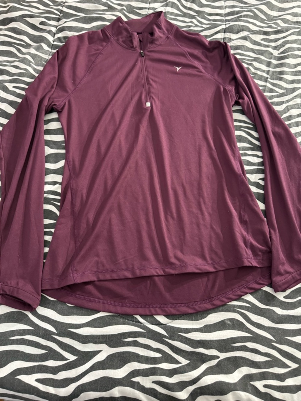Old Navy Active Plum Quarter-Zip Long Sleeve Top Size L  NWOT